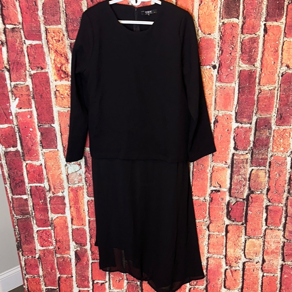TOV Holy Los Angeles Black Layered Dress Size 42 usa size Large